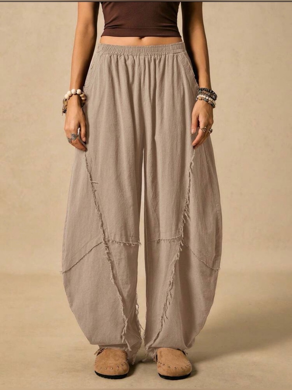 Boutique Barrel Frayed Hem Pant, Various Sizes NWT - Picture 2 of 3